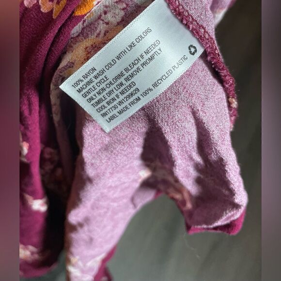 🔥❤️🔥 Xhileration Floral Burgundy Maxi Dress Size Medium EPC Sundress Rea… - Picture 8 of 8